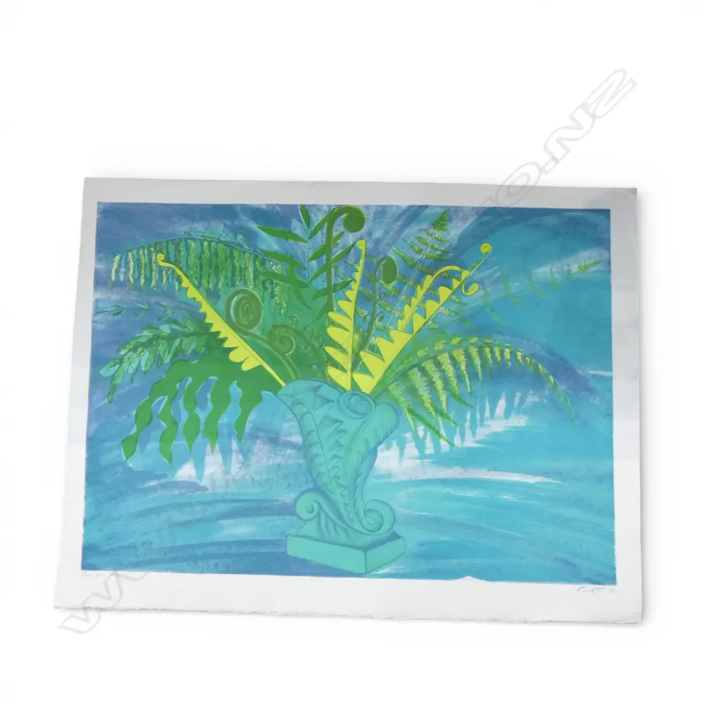 RODNEY FUMPSTON 'FERN VASE' PRINT 23/43 525x740mm Image 1++