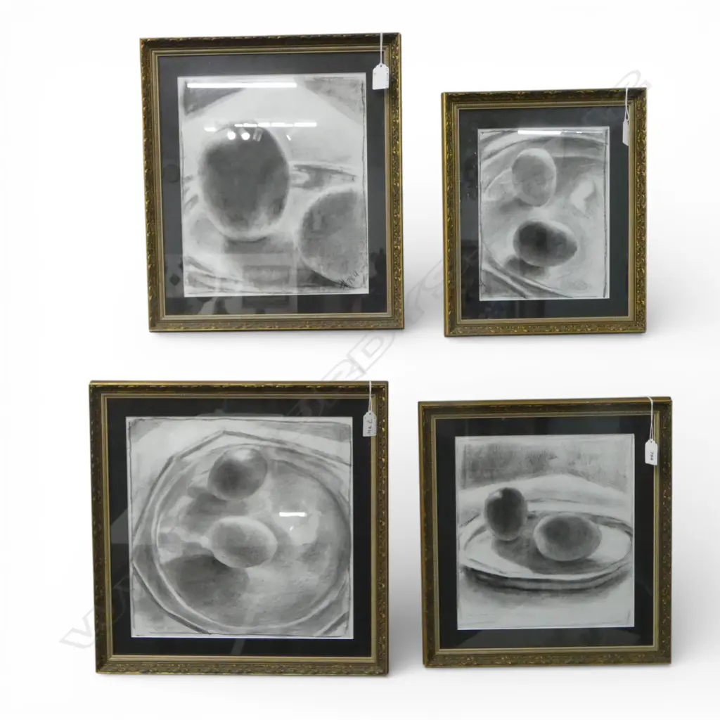 DEIRDRE HATRICK-SMITH, FOUR STILL LIFE DRAWINGS, CHARCOAL, 320 X 280mm (Largest) Image 1++