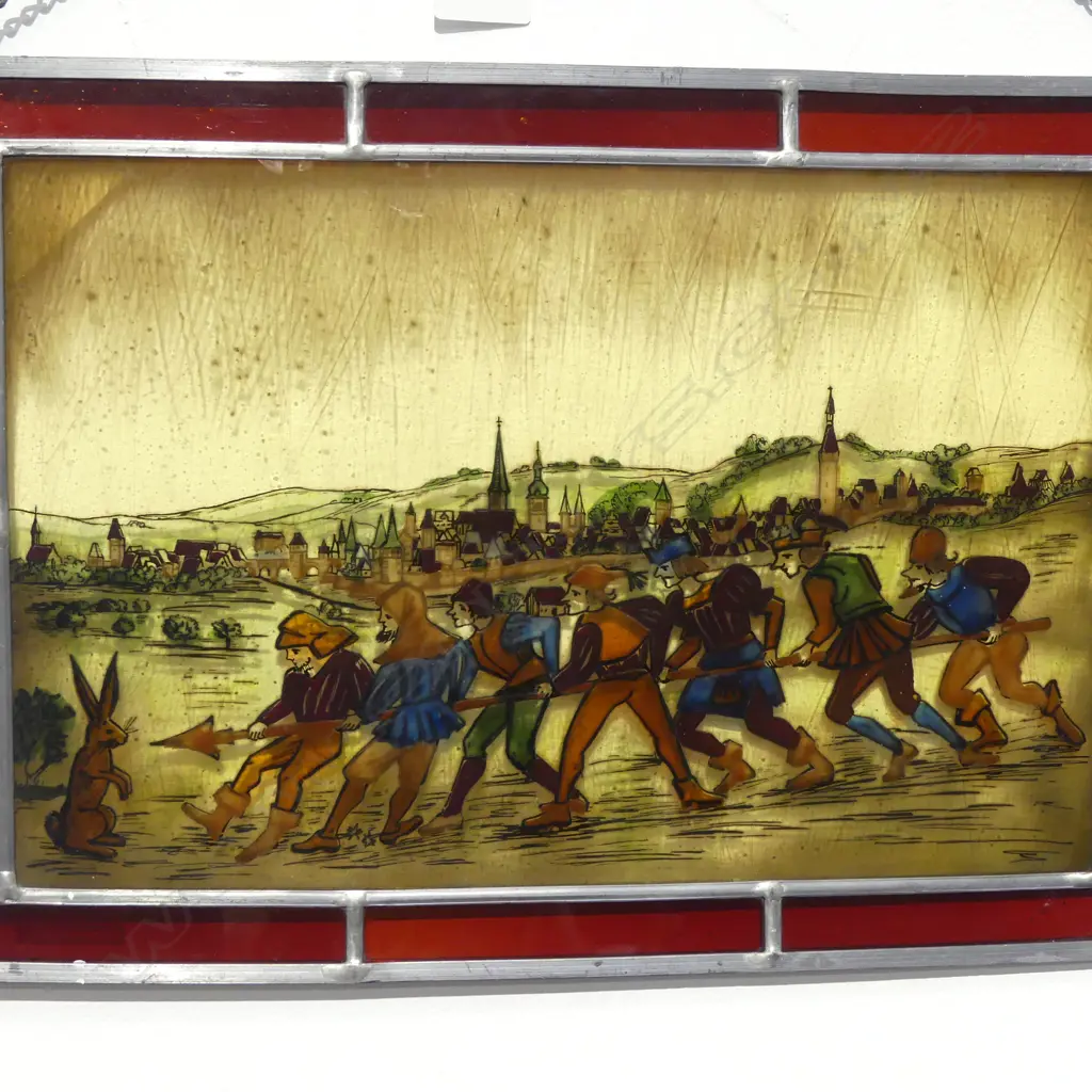 COLOURED GLASS PANEL 'THE 7 SWABIANS' 225x320mm Image 1++