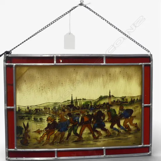 COLOURED GLASS PANEL 'THE 7 SWABIANS' 225x320mm