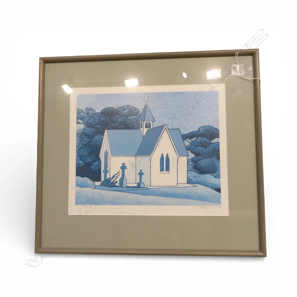 DON BINNEY, ST STEPHENS CHAPEL PARNELL, SIGNED PRINT 285x350mm Image 1++