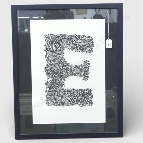 MICHEL TUFFERY 'E FOR EAGLE' PRINT, SIGNED & DATED 2015 415x290mm