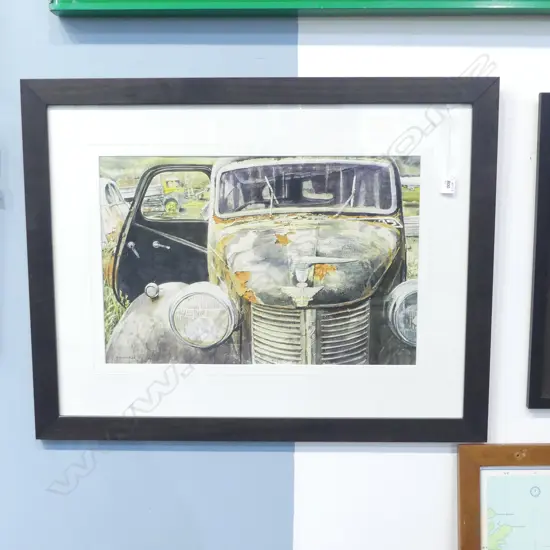 JAN ALLDRITT-MILLER, RUSTED OLD CAR, WC PRINT 355x540mm
