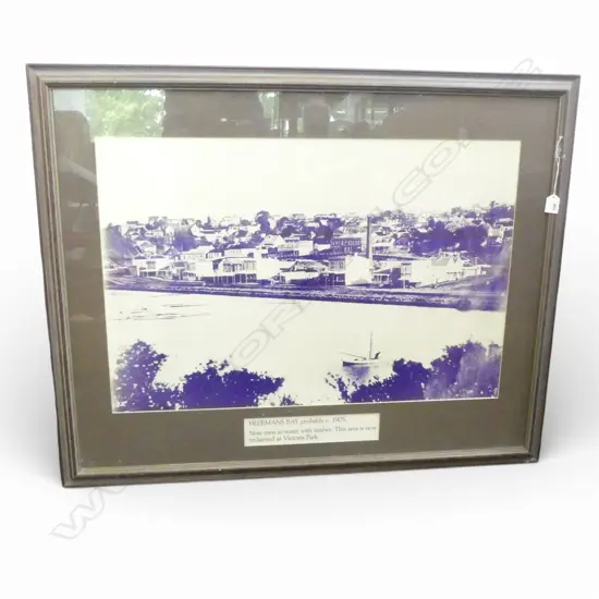 PHOTOGRAPHIC PRINT OF AUCKLAND c.1905 FREEMANS BAY 1040x870mm