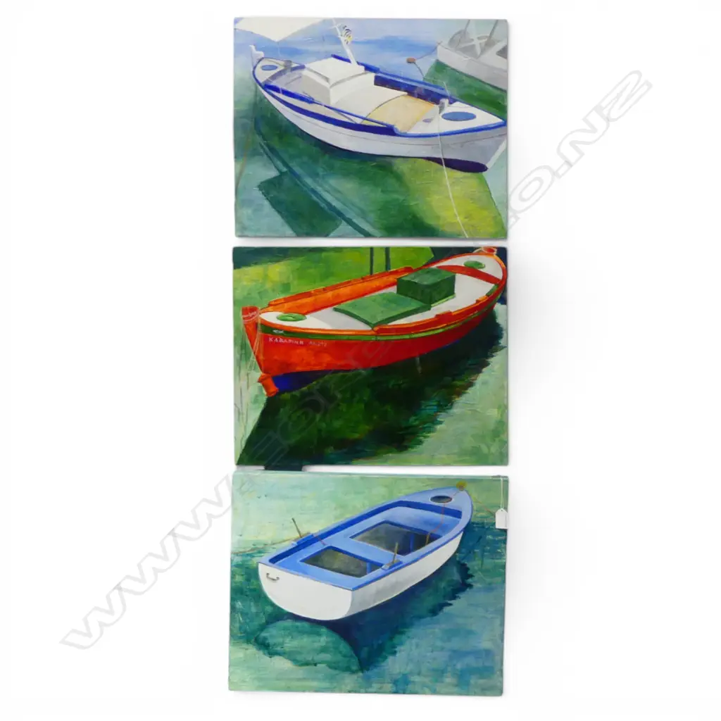 3 BOAT ARTWORKS, ACYLIC ON CANVAS 405x510mm Image 1++