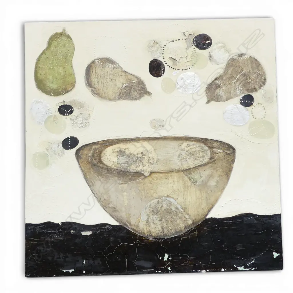 MARIKA JONES 'PASSING' MIXED MEDIA ON CANVAS, 2002, SIGNED & DATED VERSO 800x800mm **PAINT LOSS AND FLAKING ON CANVAS Image 1++