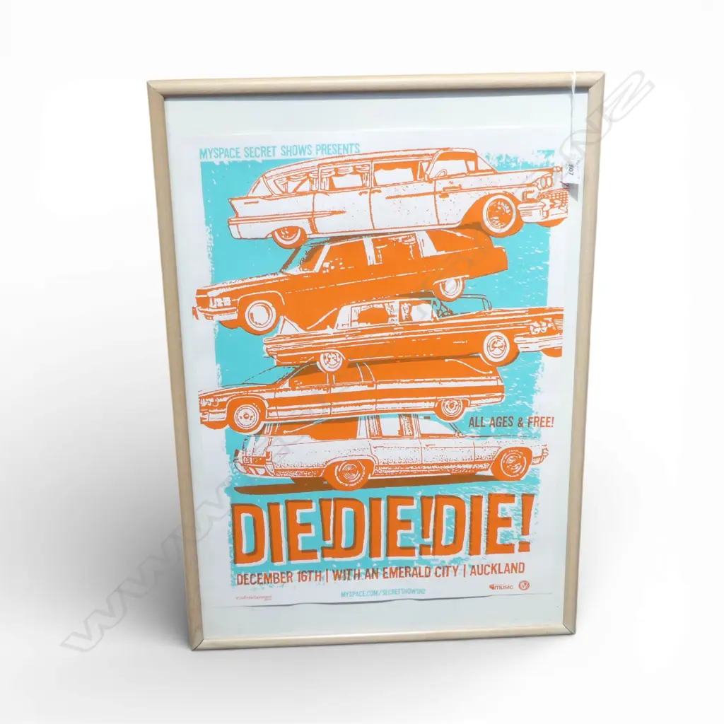 NZ BAND DIE DIE DIE MUSIC CONCERT POSTER 590x430mm Image 1++