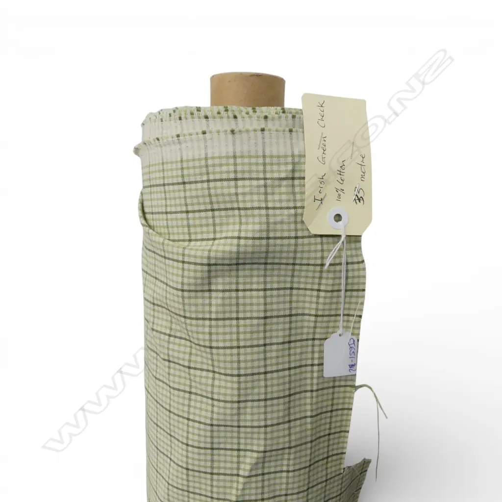 FABRIC BOLT; IRISH GREEN CHECK, COTTON, 33M ROLL Image 1++