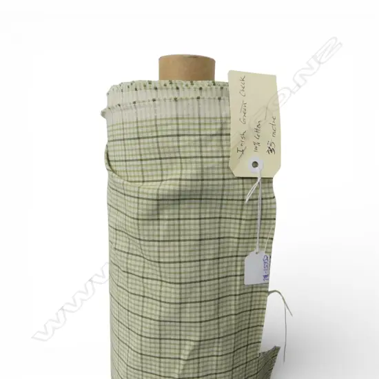 FABRIC BOLT; IRISH GREEN CHECK, COTTON, 33M ROLL