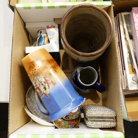 ASST. COLLECTABLES; VILLEROY & BOCH MUG, N.Z. POTTERY VASE & OTHER JUG etc