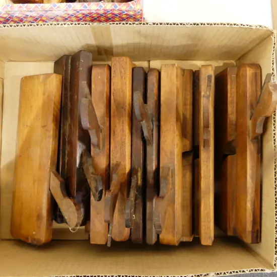 9 OLD WOOD PLANES 