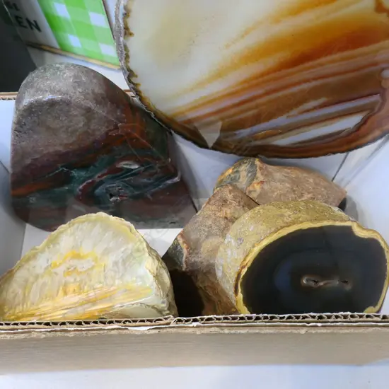 6 CUT & POLISHED AGATE & CRYSTAL ROCKS