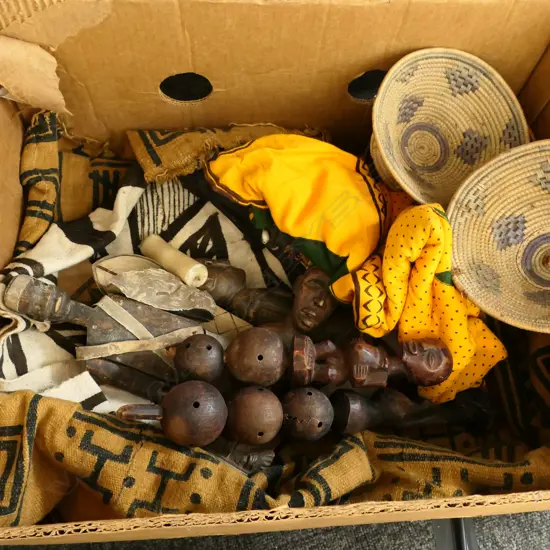 AFRICAN FIGURES, FABRICS ETC