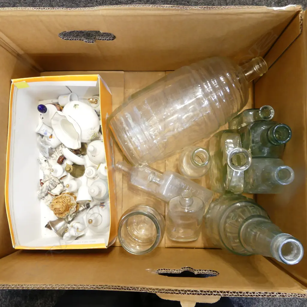 COLLECTION OF BELLS & VINTAGE BOTTLES Image 1++