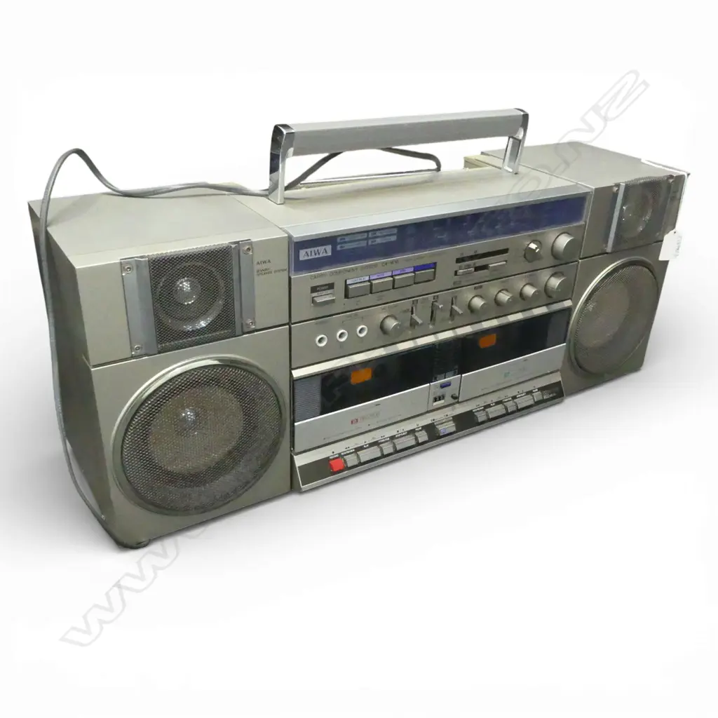 1980s AIWA DSL PORTABLE RADIO W.645mm - DETACHABLE SPEAKERS + MANUAL Image 1++