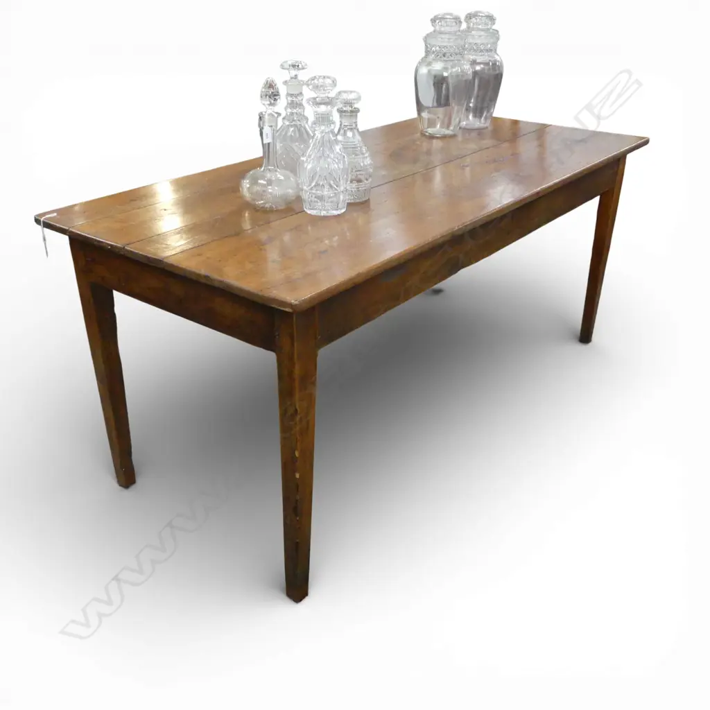 ANTIQUE FRENCH COUNTRY CHERRY WOOD PLANK TOP TABLE 1780x795x760mm Image 1++