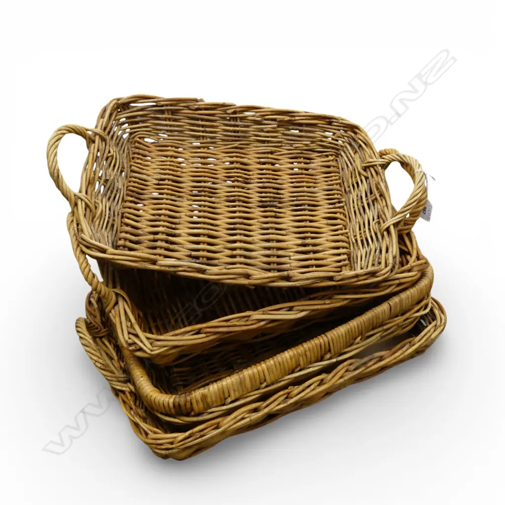4 WOVEN CANE TRAYS W.560mm Image 1++