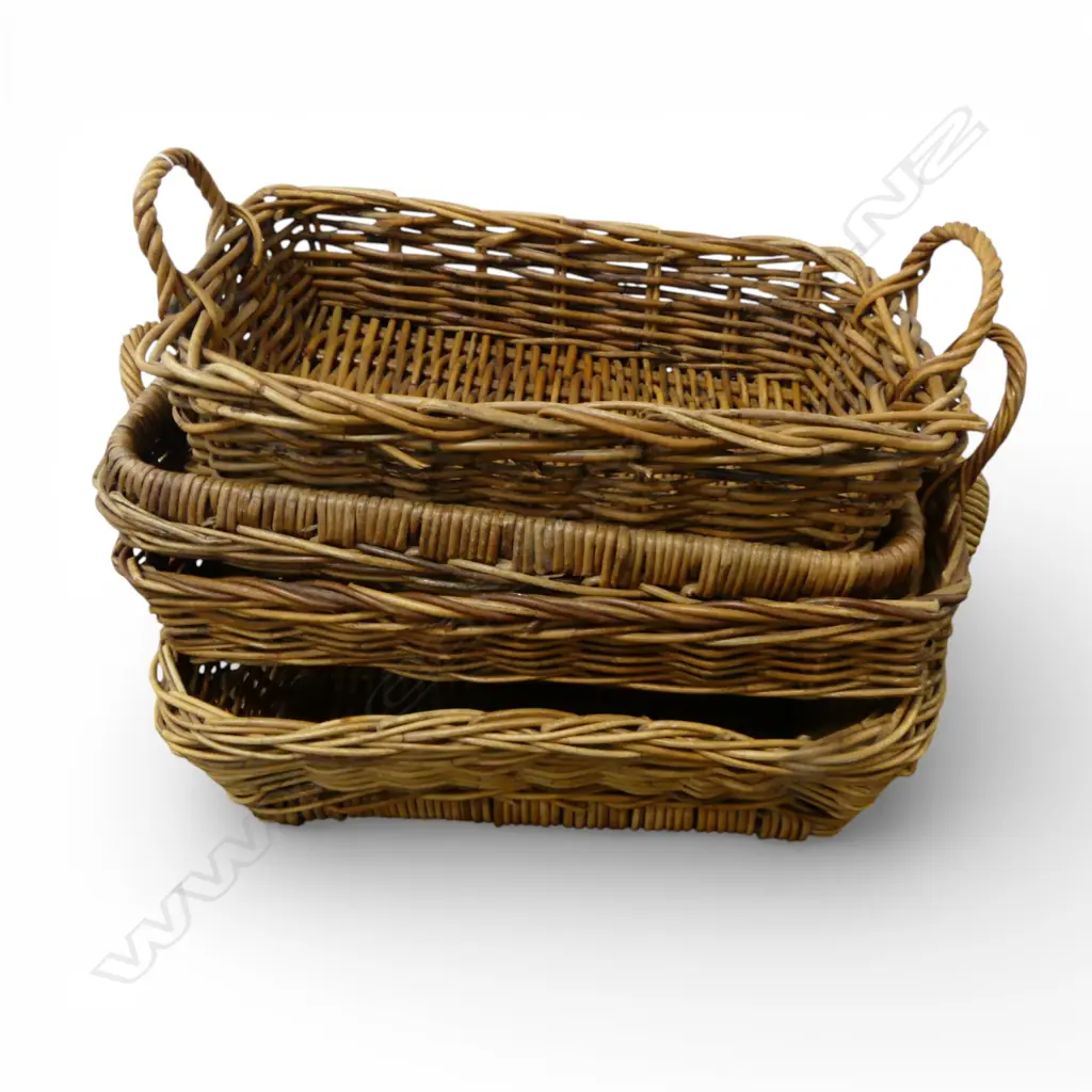 4 WOVEN CANE TRAYS W.570mm Image 1++