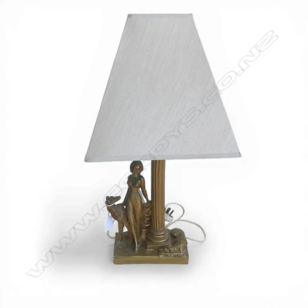 GOLD RESIN LAMP TABLE LAMP STAMPED A. SANTINI H.510mm Image 1++