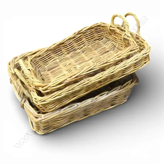 4 WOVEN CANE TRAYS W.550mm