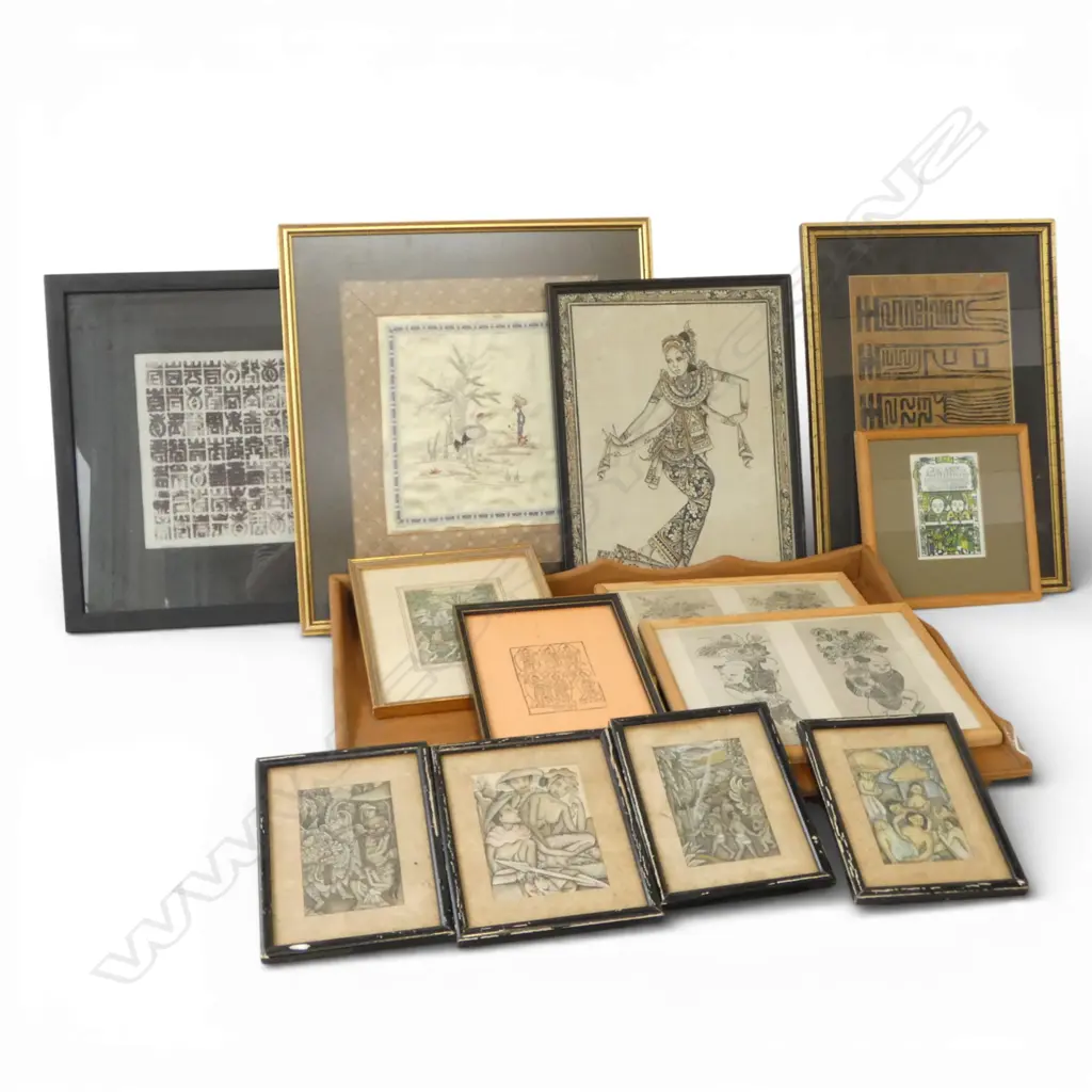 WOODEN TRAY W.600mm + ASST. ORIENTAL ARTWORKS Image 1++