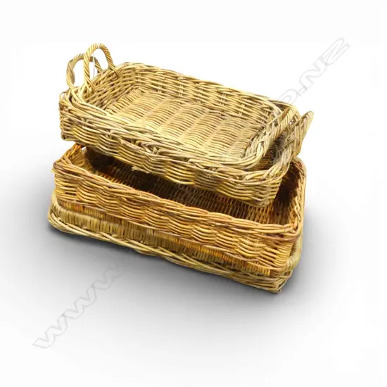 4 WOVEN CANE TRAYS W.550mm