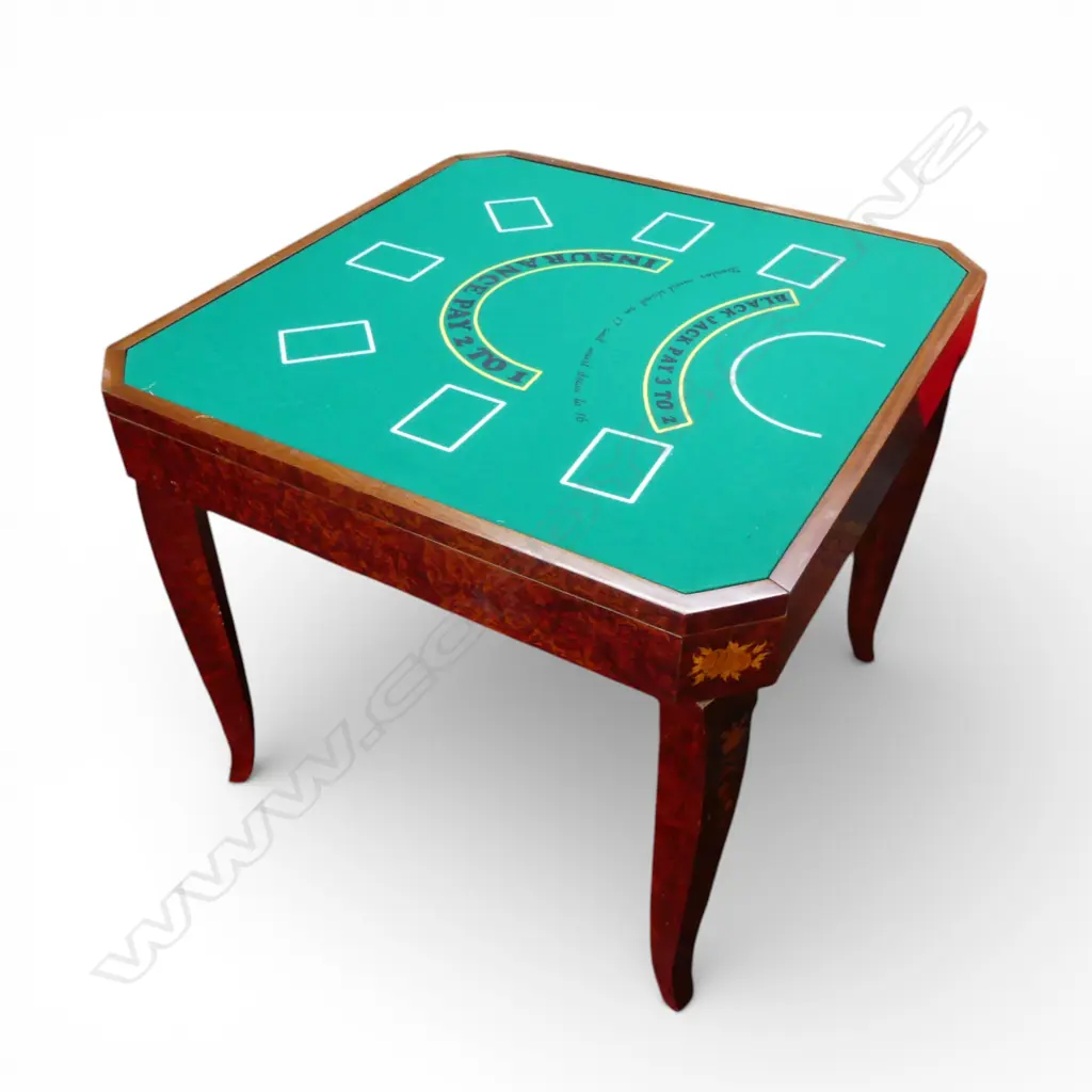 ITALIAN SORRENTO INLAID GAMES TABLE game boards include Chess, Poker, Backgammon, Roulette etc 920x920x790mm Image 1++