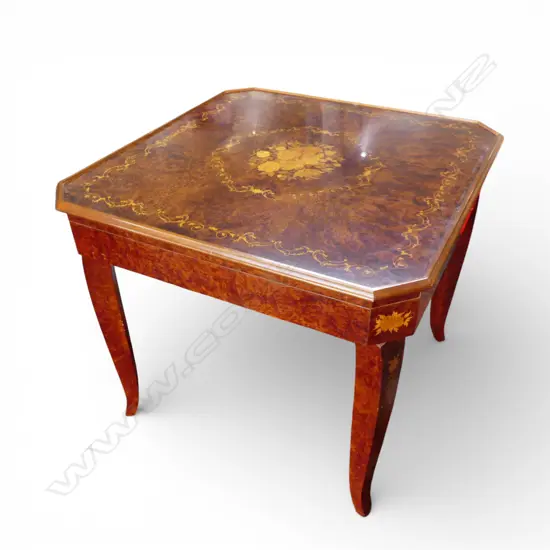 ITALIAN SORRENTO INLAID GAMES TABLE game boards include Chess, Poker, Backgammon, Roulette etc 920x920x790mm