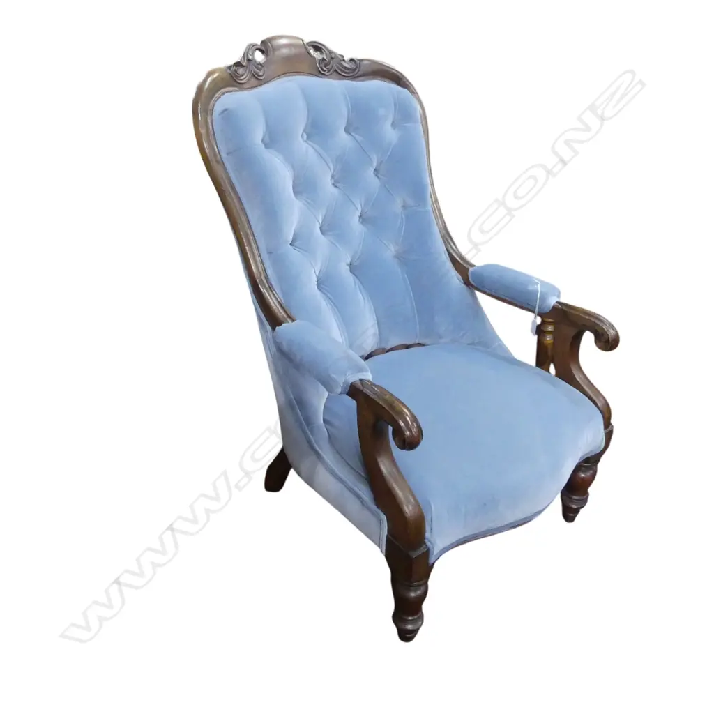 BLUE UPHOLSTERED ARMCHAIR H.1020mm Image 1++