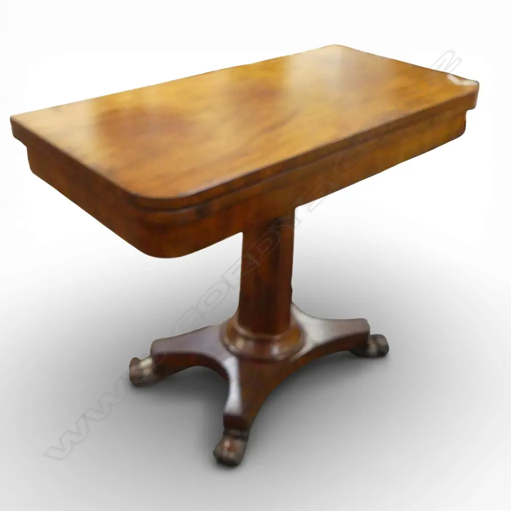 19thC PEDESTAL CARD TABLE with additional later 'dinning' top  Image 1++