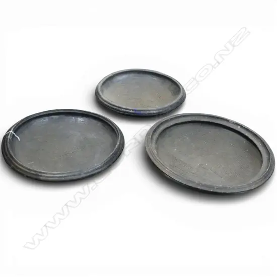 3 AFRICAN POTTERY BOWLS 285mm dia