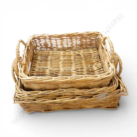 3 WOVEN CANE TRAYS W.550mm