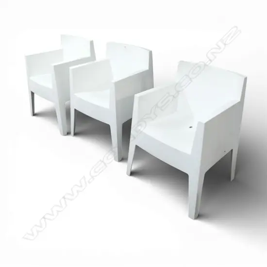 THREE PHILIPPE STARK POLYPROPYLENE STACKABLE CHAIRS - 'TOY CHAIR'