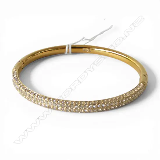 GILDED AND DIAMANTE HINGE BANGLE in original Michael Hill box