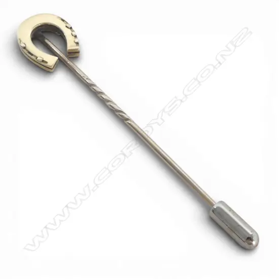 UNMARKED GOLD HORSE SHOE TIE PIN 2 GMS