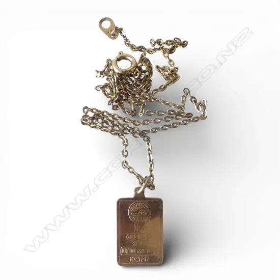 1gm 9ct GOLD PENDANT on ROLLED GOLD CHAIN