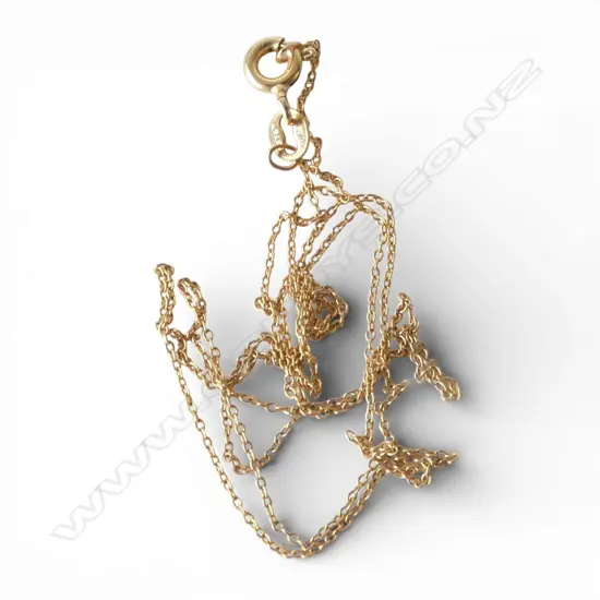 9ct FINE GOLD CHAIN, 0.66gm, L.450mm