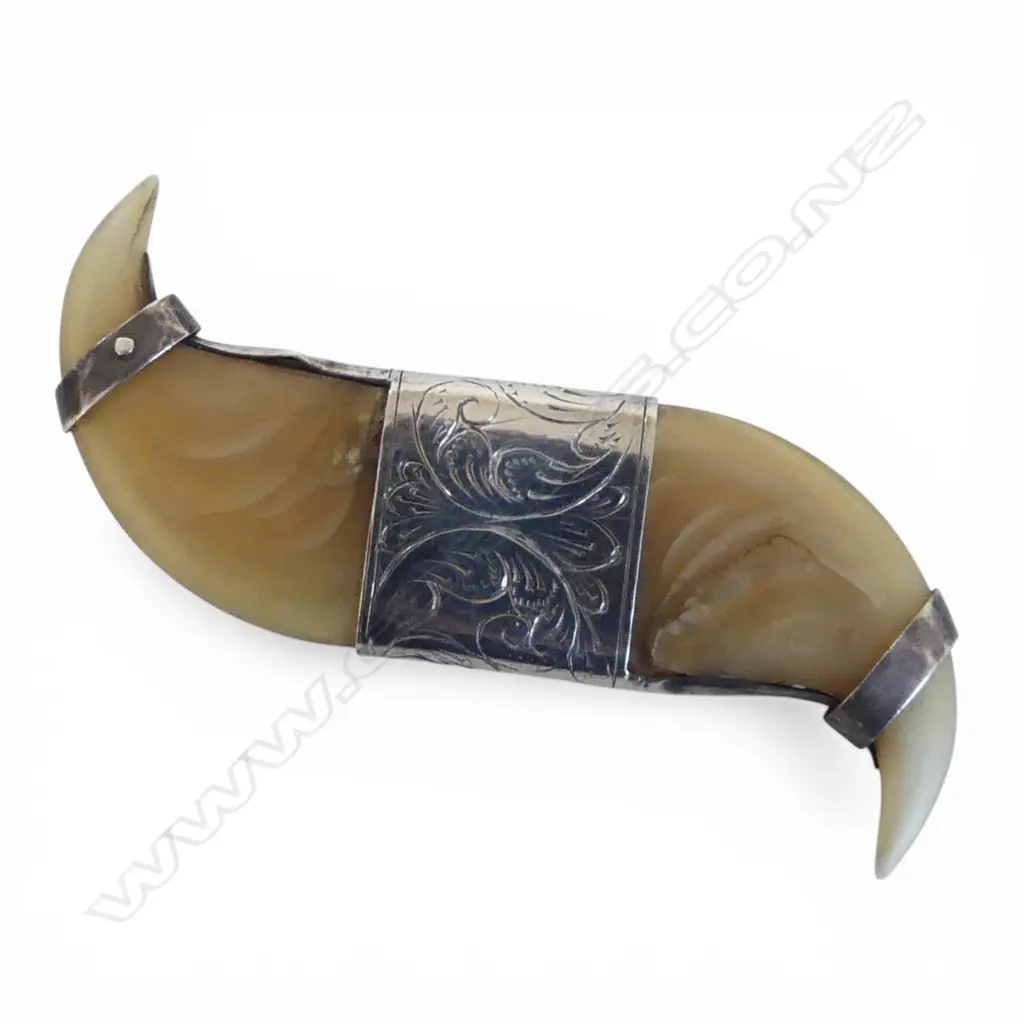 DOUBLE CLAW BROOCH W.55mm Image 1++