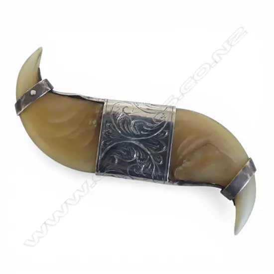 DOUBLE CLAW BROOCH W.55mm