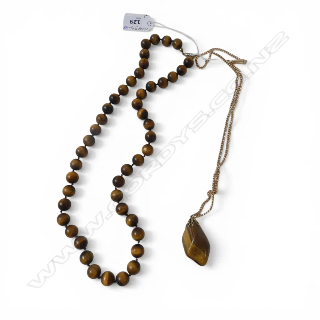 2 TIGER EYE NECKLACES Image 1++