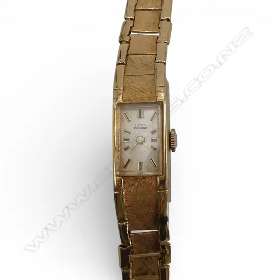 14CT LUCIEN PICCARD WRIST WATCH, 23.4gms repairs to strap