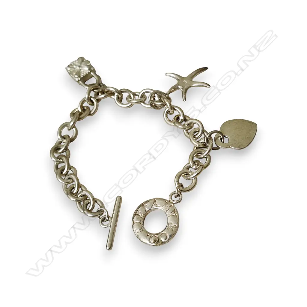 TIFFANY & CO.? STERLING SILVER? CHARM BRACELET Image 1++
