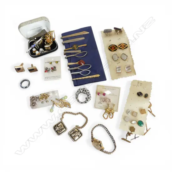 ASST. VINTAGE TIE PINS, CUFFLINKS & EARRINGS