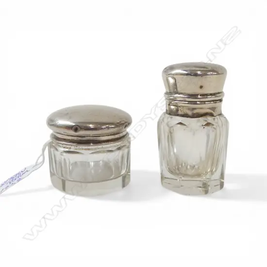 2 S/SILVER TOPPED DRESSING TABLE BOTTLES