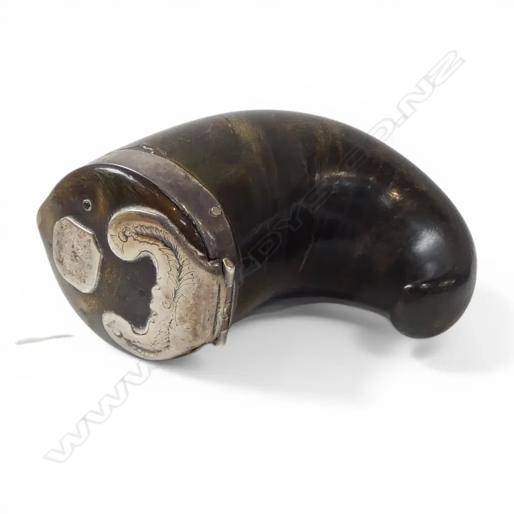 Early Victorian CLASSIC SCOTTISH ram's horn SNUFF MULL, 90mm (L) Image 1++
