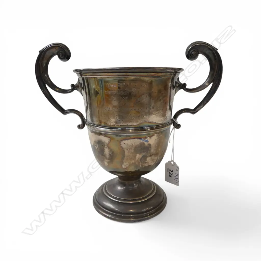 STG SILVER TROPHY CUP, STEWART DAWSON & Co. Ltd. SHEFFIELD 1907, 530gms Image 1++