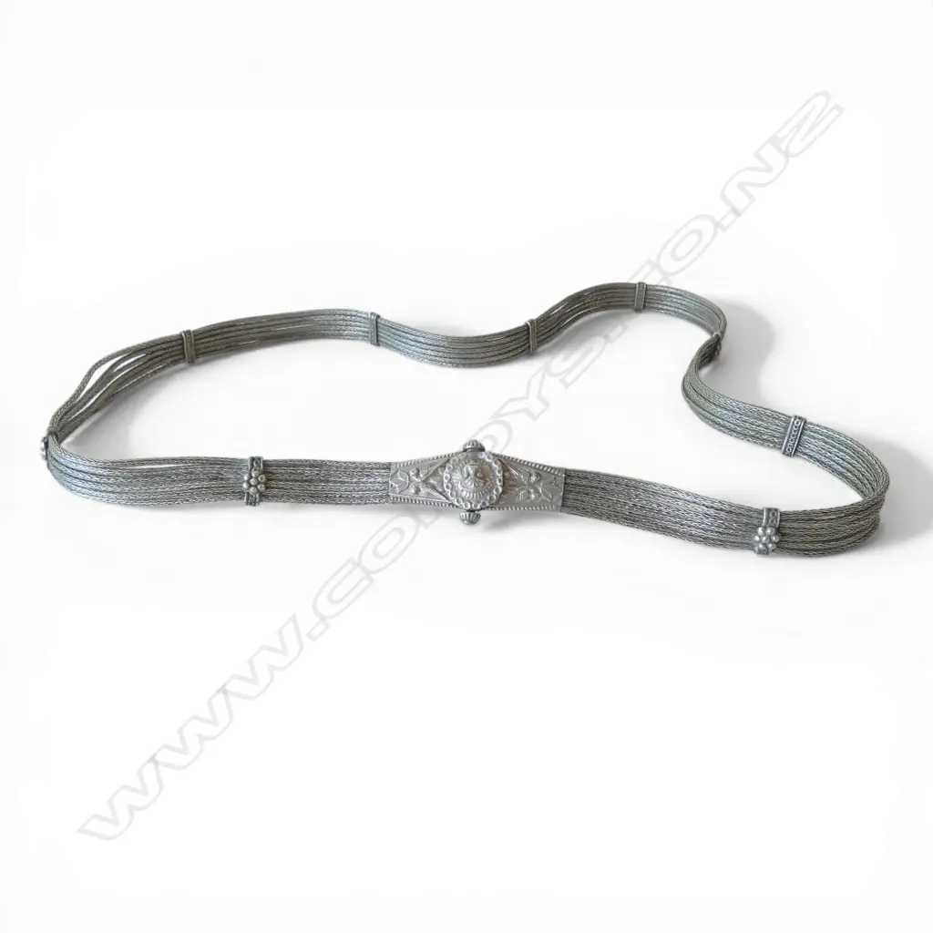 LOW GRADE SILVER VINTAGE INDIAN BELT L.750mm Image 1++