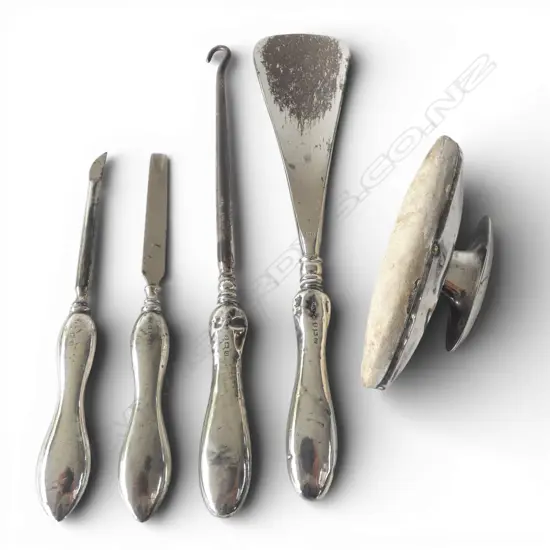 5 PC S/SILVER HANDLED MANICURE SET BIRMINGHAM 1914 