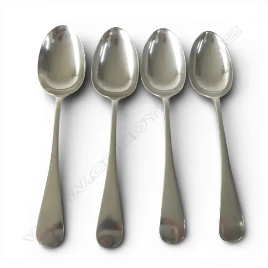4 S/SILVER LARGE SERVING SPOONS SHEFFIELD 1910 296GMS
