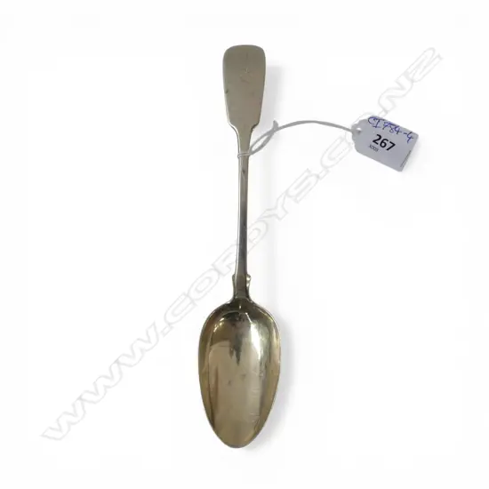 STG SILVER FIDDLE PAT SPOON, LONDON 1857, 76gms